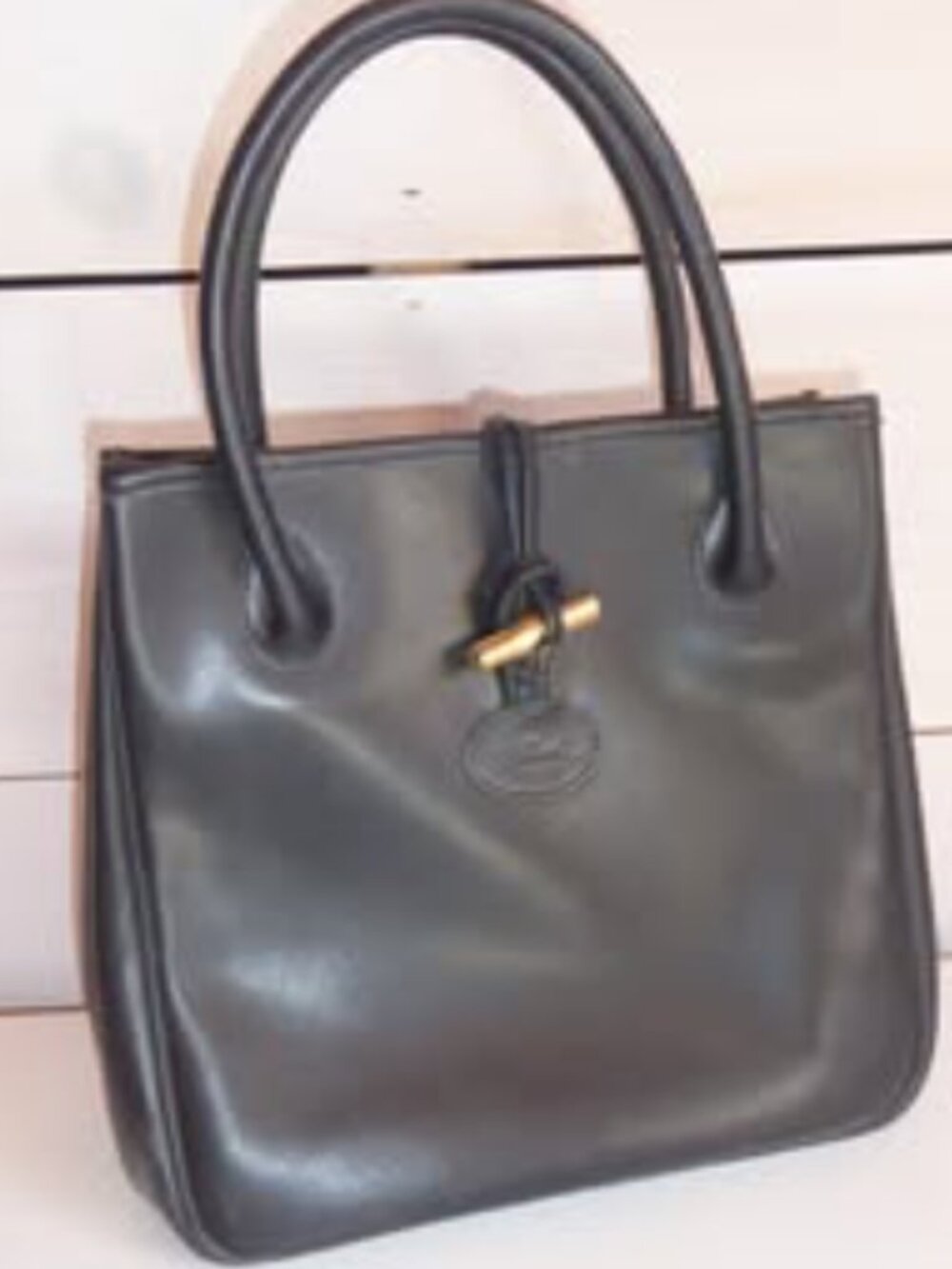 Longchamp Rozo Tote Leather Purse Navy